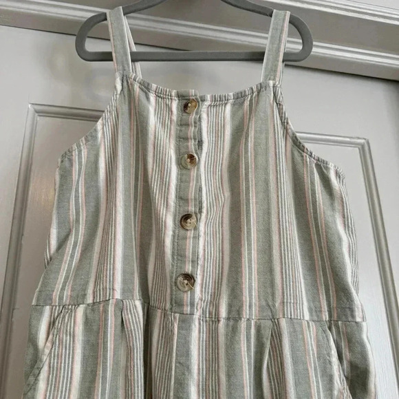 Girls Osh Kosh sage green stripe romper size youth 12 - Picture 4 of 6